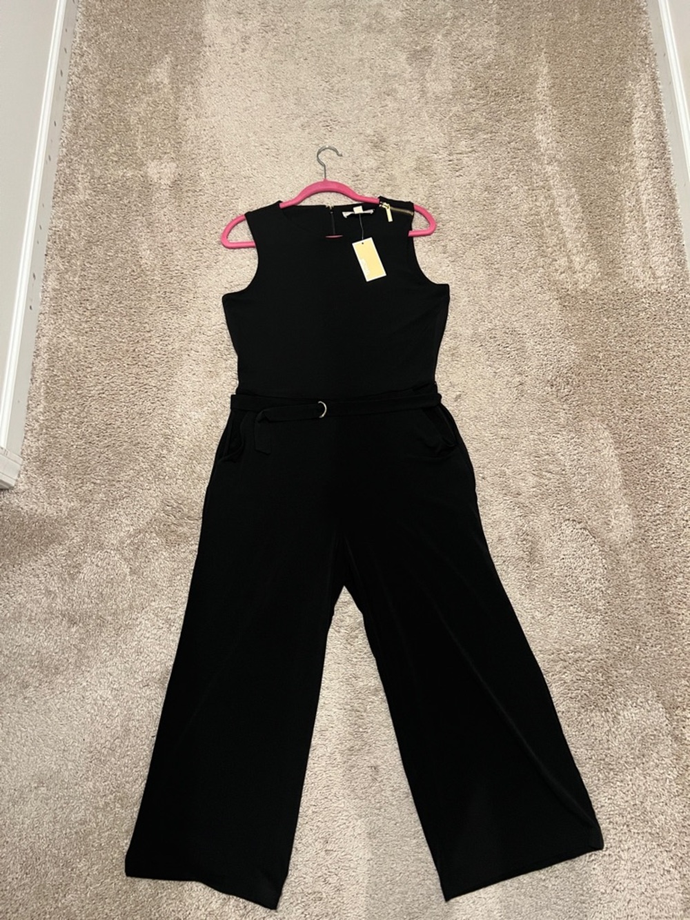 MICHAEL Michael Kors Black Jumpsuit with Gold Hardware and belt - Picture 6 of 12